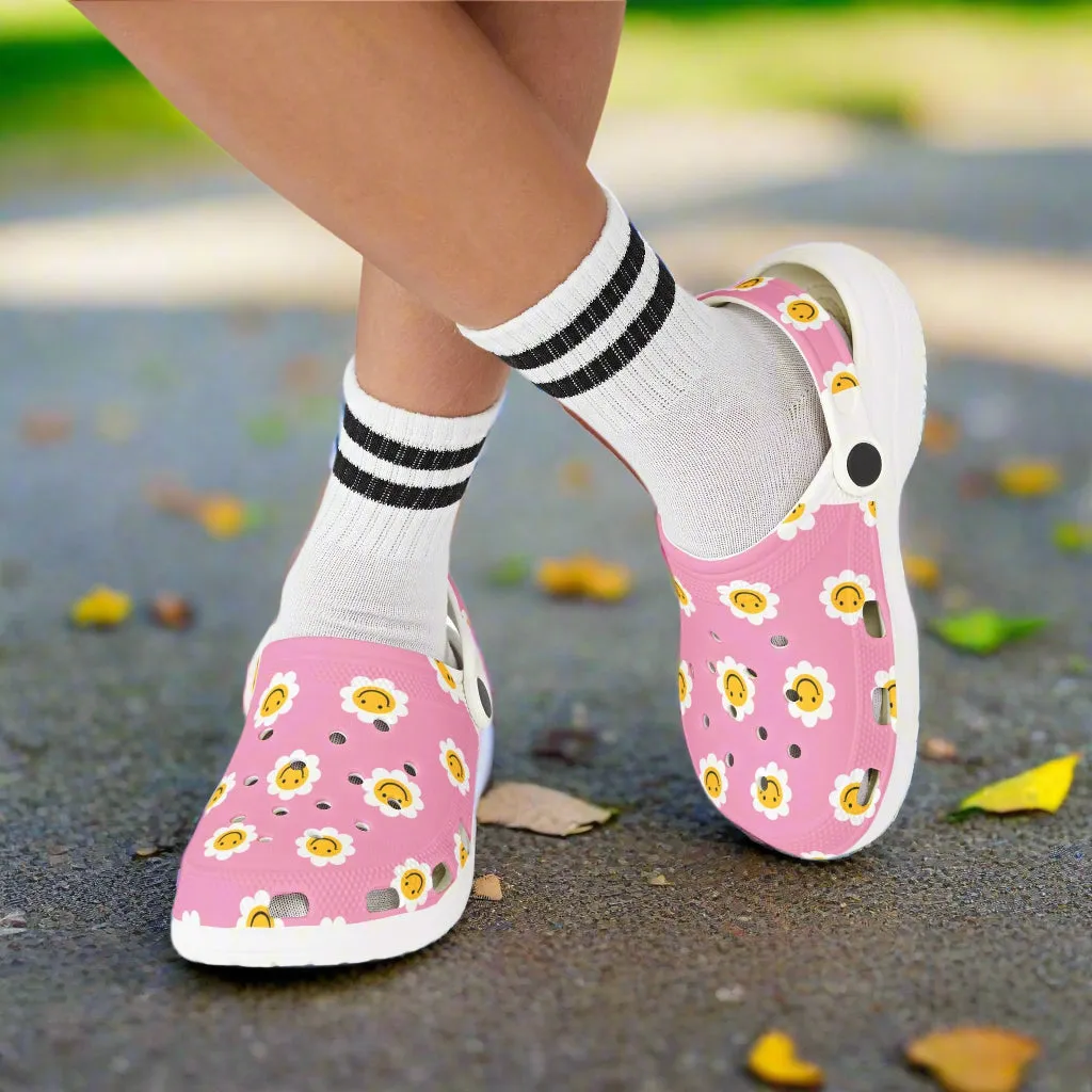 🌸🌼 Kids' Happy Flower Clogs - Pink Clogs