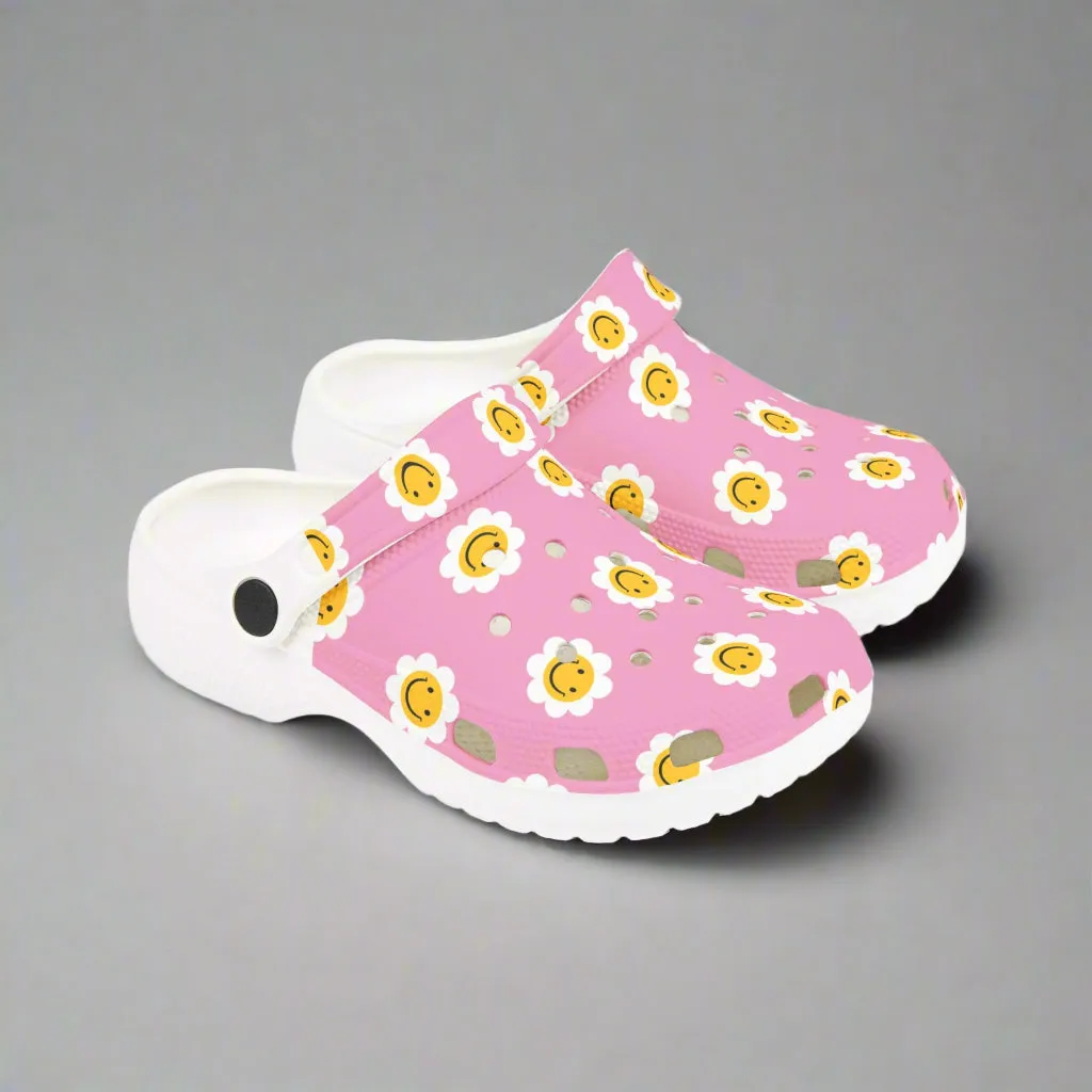 🌸🌼 Kids' Happy Flower Clogs - Pink Clogs