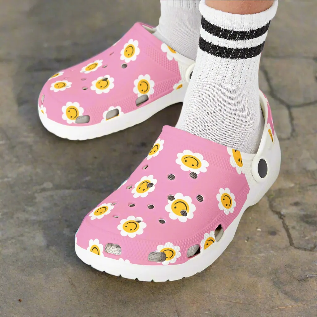 🌸🌼 Kids' Happy Flower Clogs - Pink Clogs