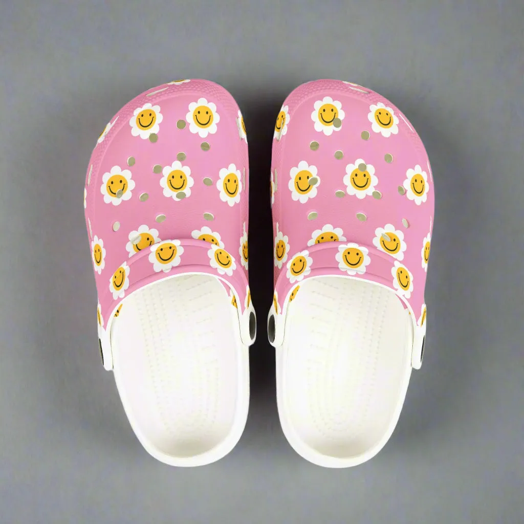 🌸🌼 Kids' Happy Flower Clogs - Pink Clogs