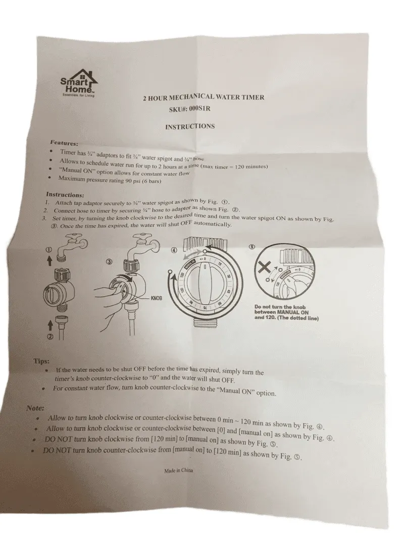 2 Hour Mechanical Water Timer (021)