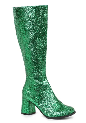 3 Heel Glitter Gogo Boot. W/Zipper.