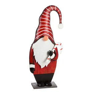 40" Metal and Wood Holiday Gnome Garden Statuary,47m2663