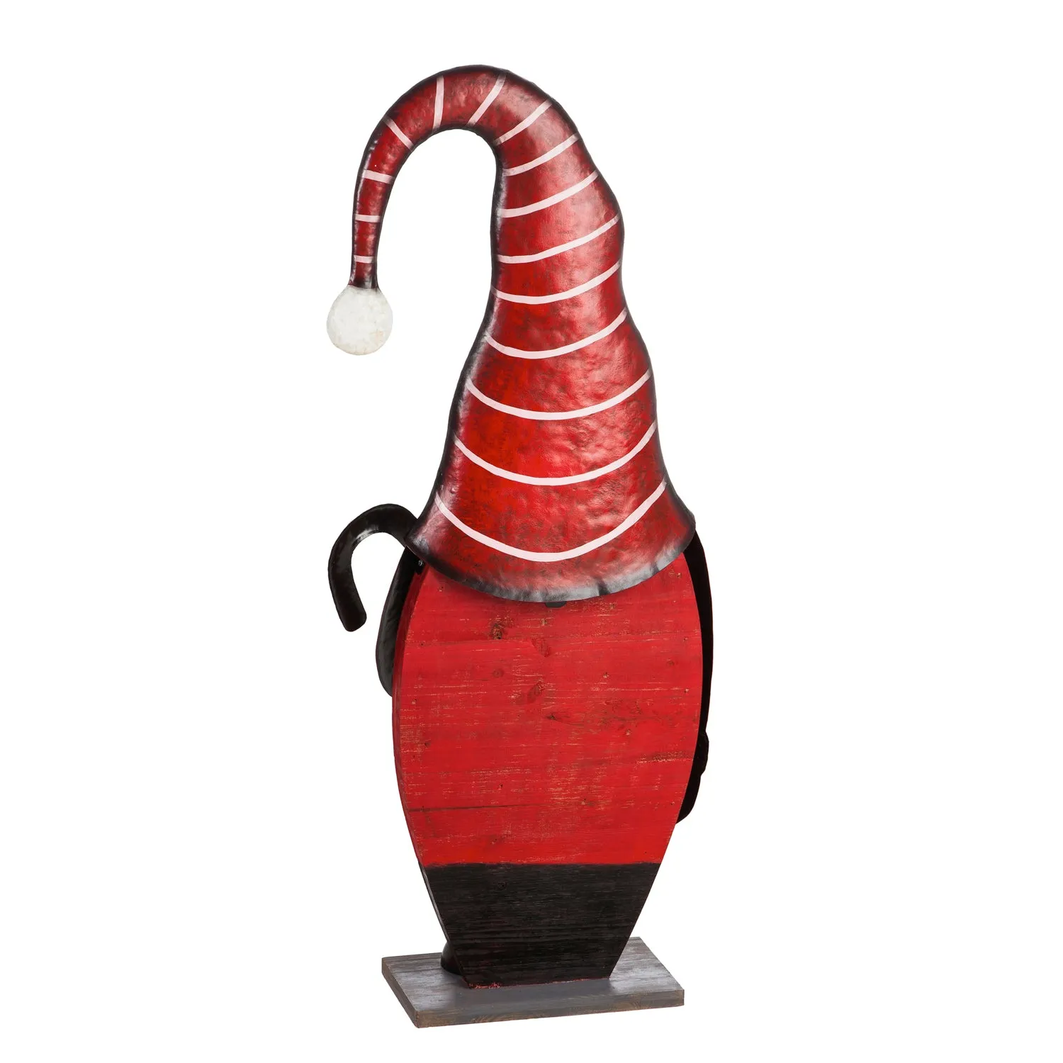 40" Metal and Wood Holiday Gnome Garden Statuary,47m2663