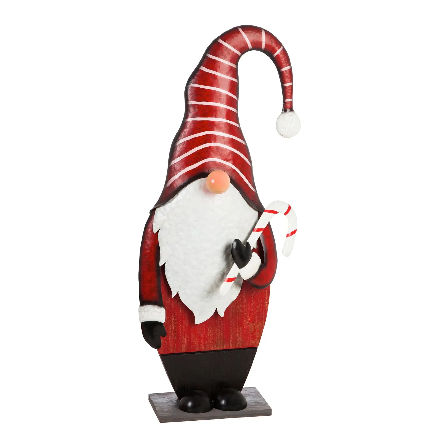 40" Metal and Wood Holiday Gnome Garden Statuary,47m2663