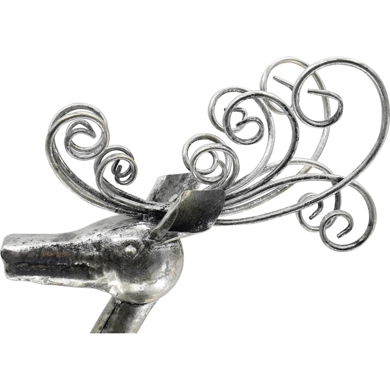 40"H Silver Whimsy Reindeer with Artificial Wreath, 2 ASST,47m2748