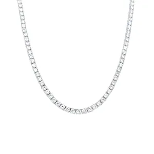 41cm Tennis Claw Necklace with Cubic Zirconia in Sterling Silver
