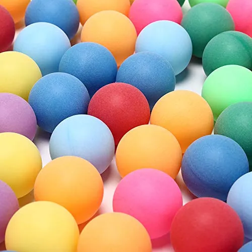 50Pcs/Pack Colored Ping Pong Balls 40mm 2.4g Entertainment Table Tennis Balls Mixed Colors for Game and Advertising