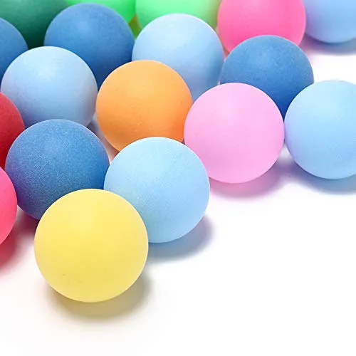 50Pcs/Pack Colored Ping Pong Balls 40mm 2.4g Entertainment Table Tennis Balls Mixed Colors for Game and Advertising