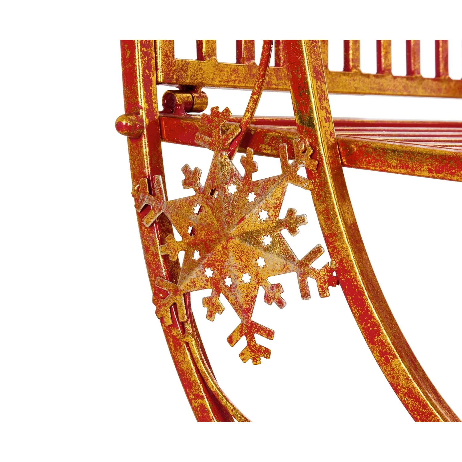 59"L Metal Red and Gold Santa's Sled,47m2677