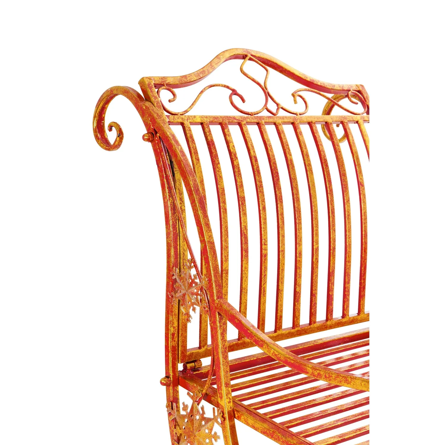 59"L Metal Red and Gold Santa's Sled,47m2677