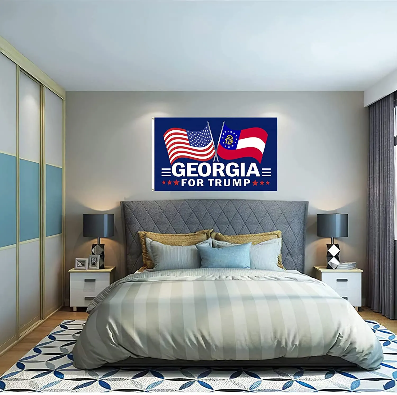 ANUFER Double Sided Donald Trump 2024 President Election Flag America States Voting Flag 3x5 foot with Grommets Pattern 23