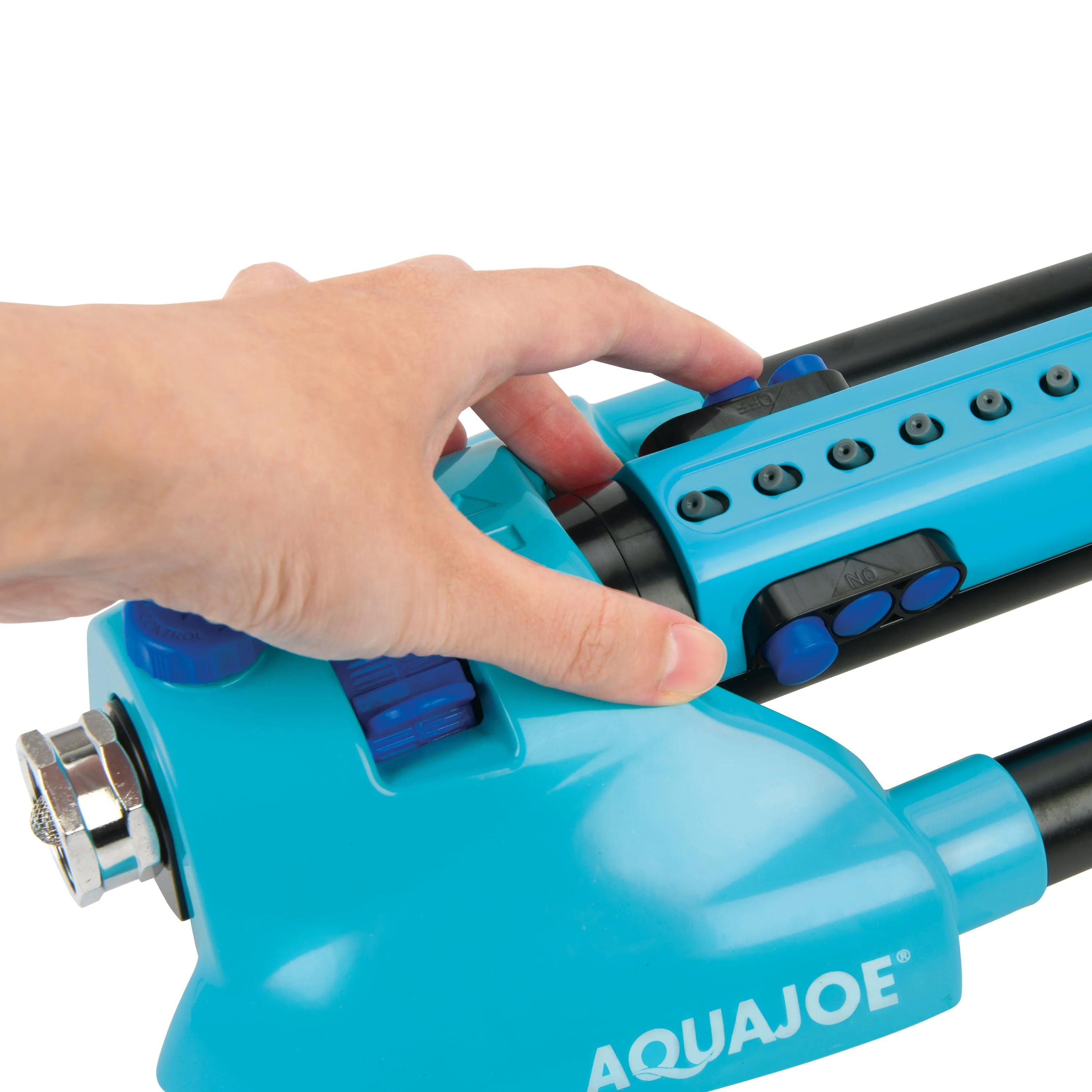 Aqua Joe AJ-OMS20-BRS Indestructible Metal Base Oscillating Sprinkler | Customizable Coverage | 4973 sq ft Max Coverage