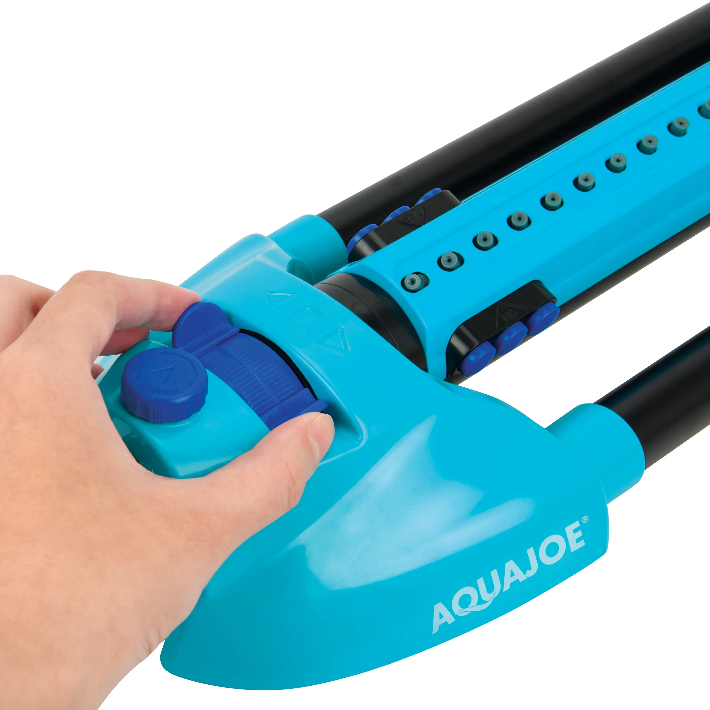 Aqua Joe AJ-OMS20-BRS Indestructible Metal Base Oscillating Sprinkler | Customizable Coverage | 4973 sq ft Max Coverage