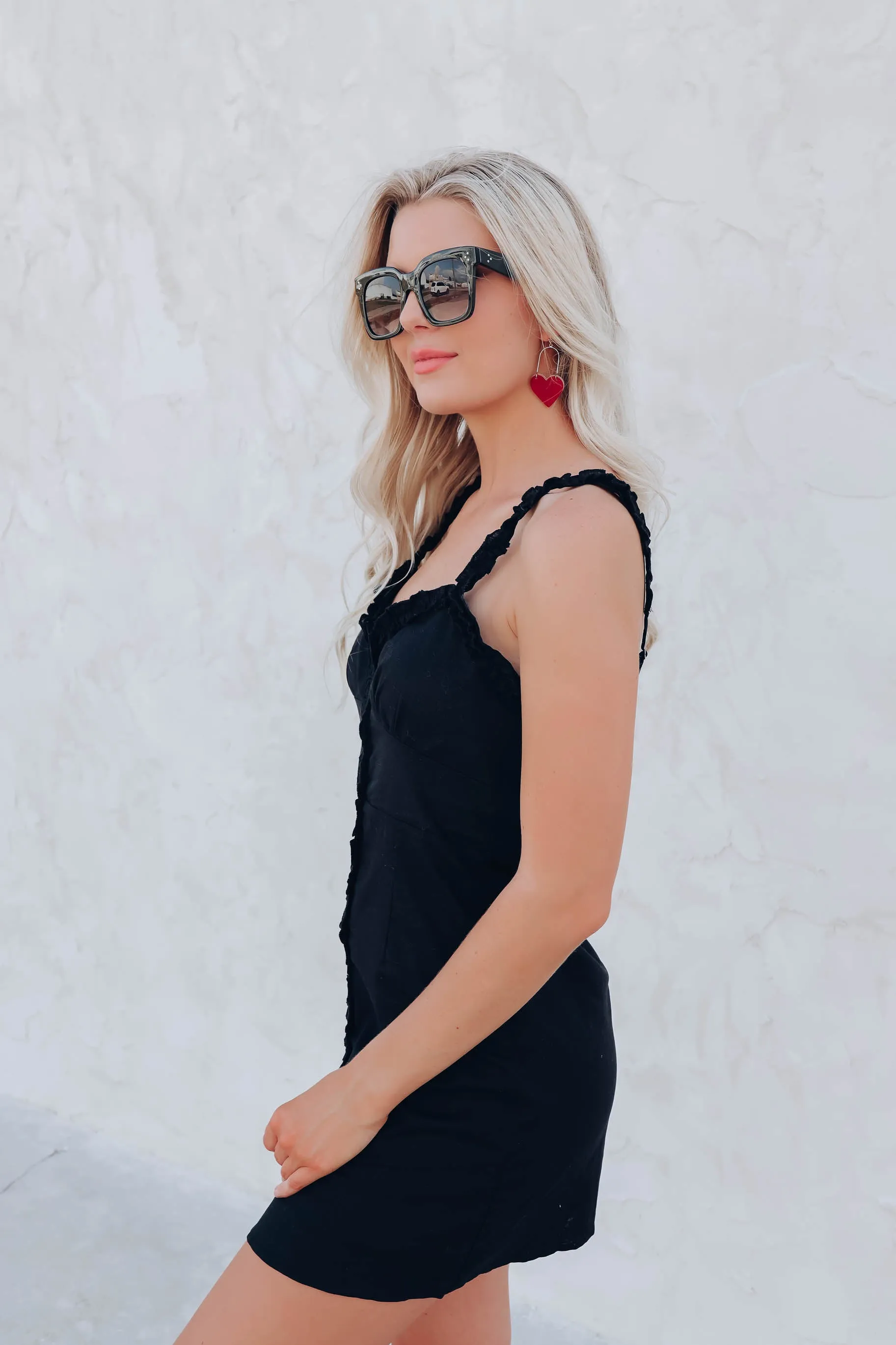 Avril Button Down Dress - Black