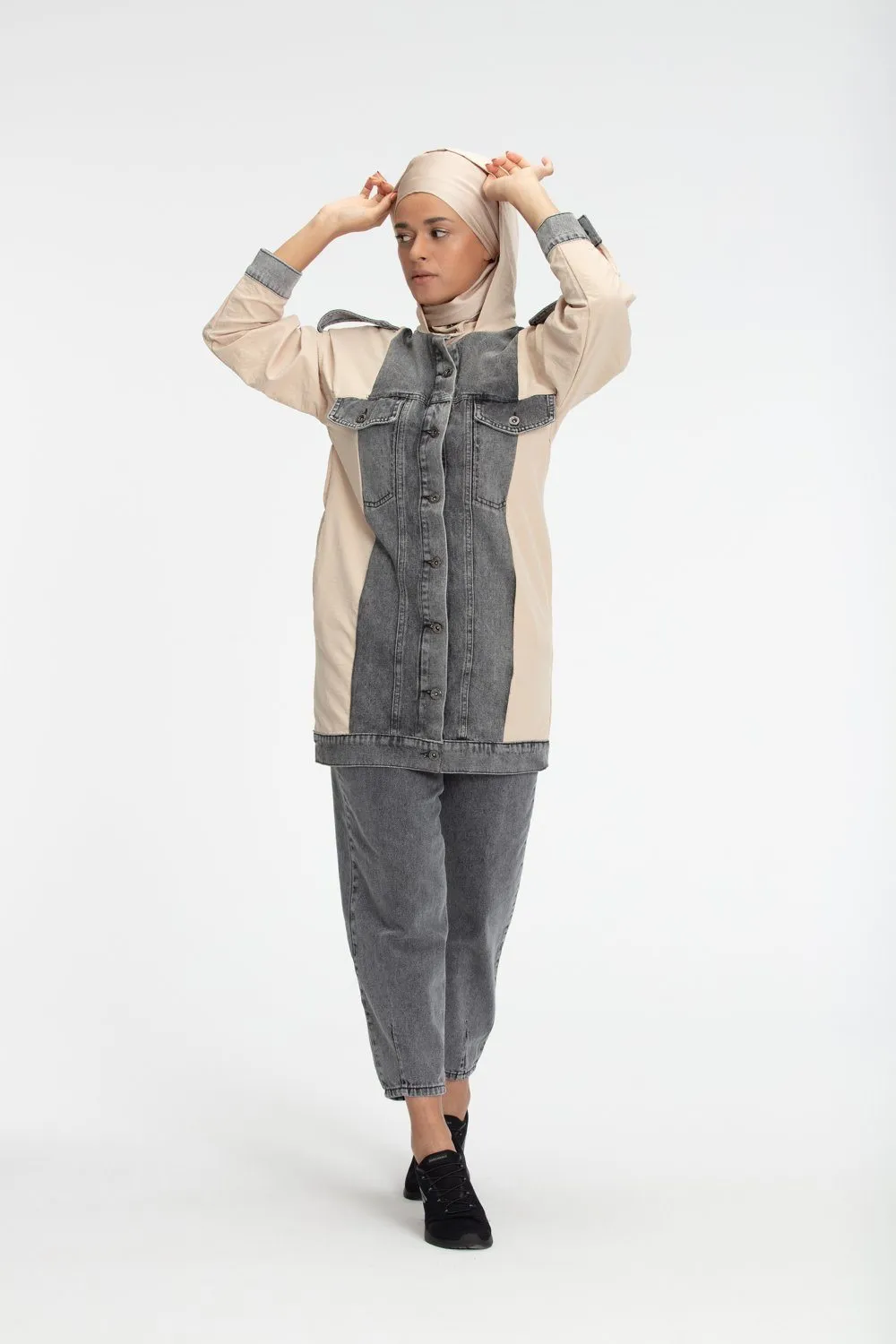 Azamin Modest Jeans Top | Blush