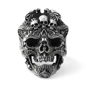 Bague en acier - Tête de mort