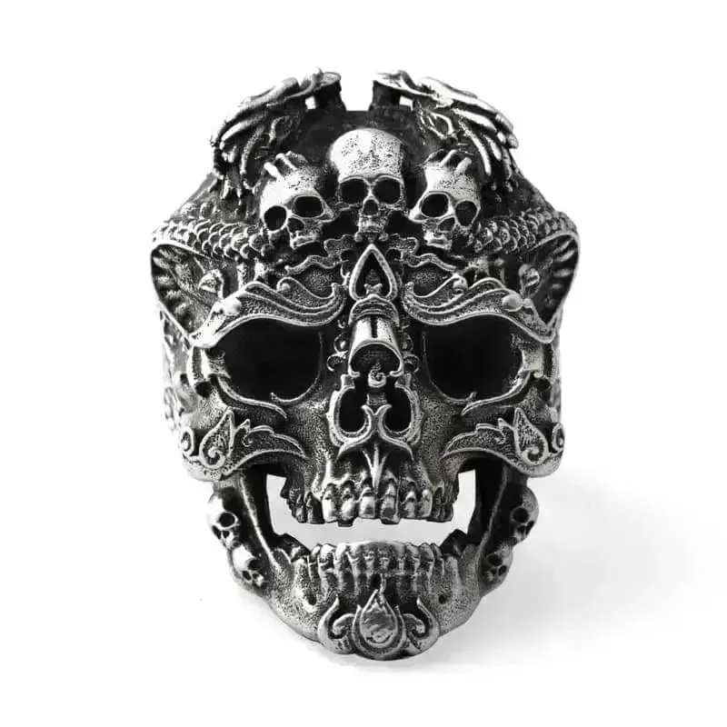 Bague en acier - Tête de mort