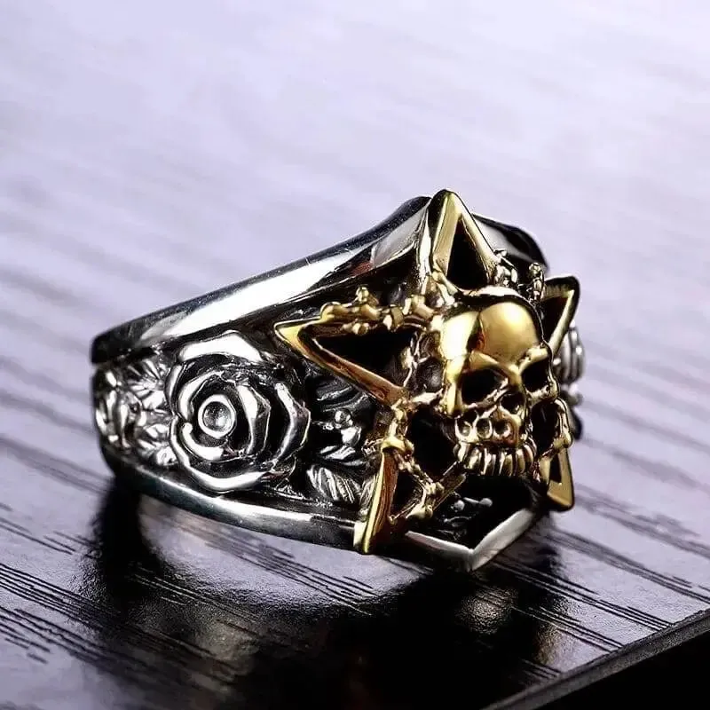 Bague en acier - Tête de mort