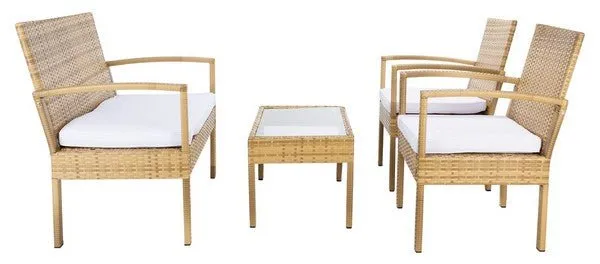 Bassey 4pc Living Set Natural/White PAT7507D