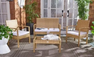 Bassey 4pc Living Set Natural/White PAT7507D