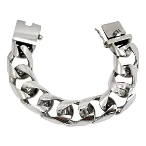 Big Figaro Link Sterling Silver Biker Men's Bracelet