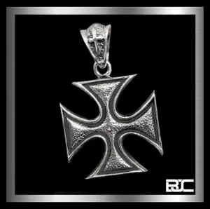 Biker Pendant Maltese Iron Surfer Cross Design 925 Sterling Silver