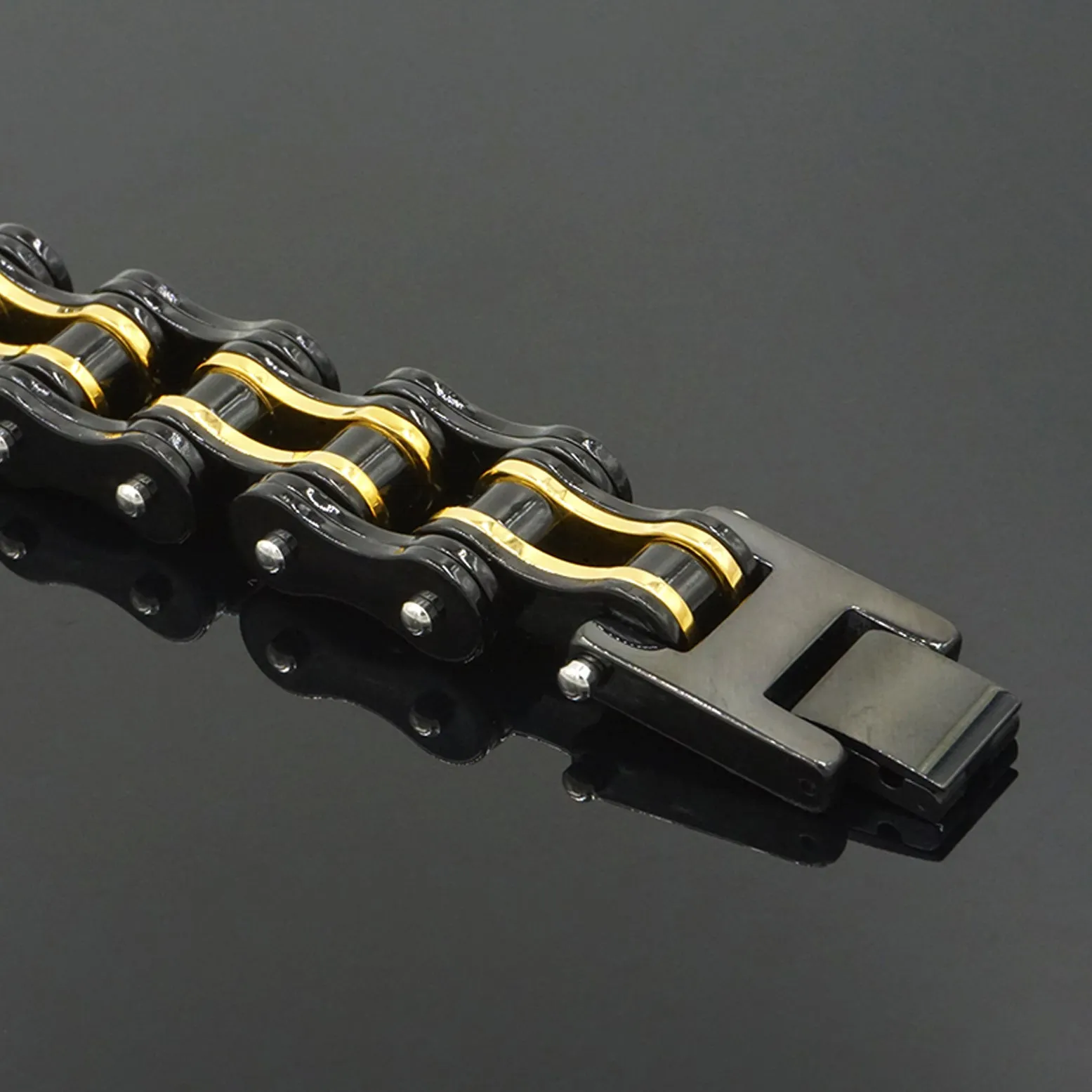 Biker Proud™ Chain Bracelet • Black & Gold