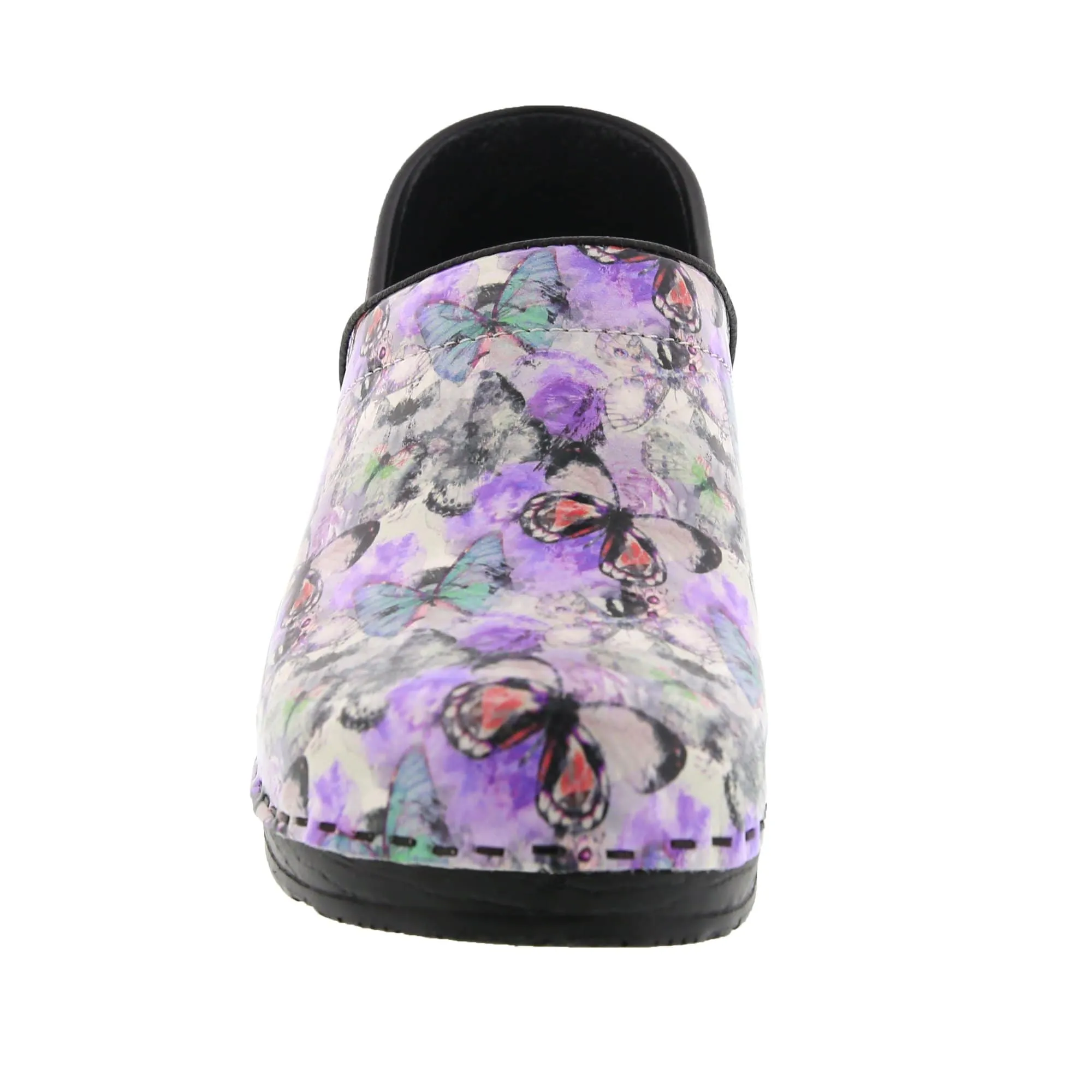 BJORK PROFESSIONAL Fjaril Butterfly Leather Clogs - CLOSEOUT
