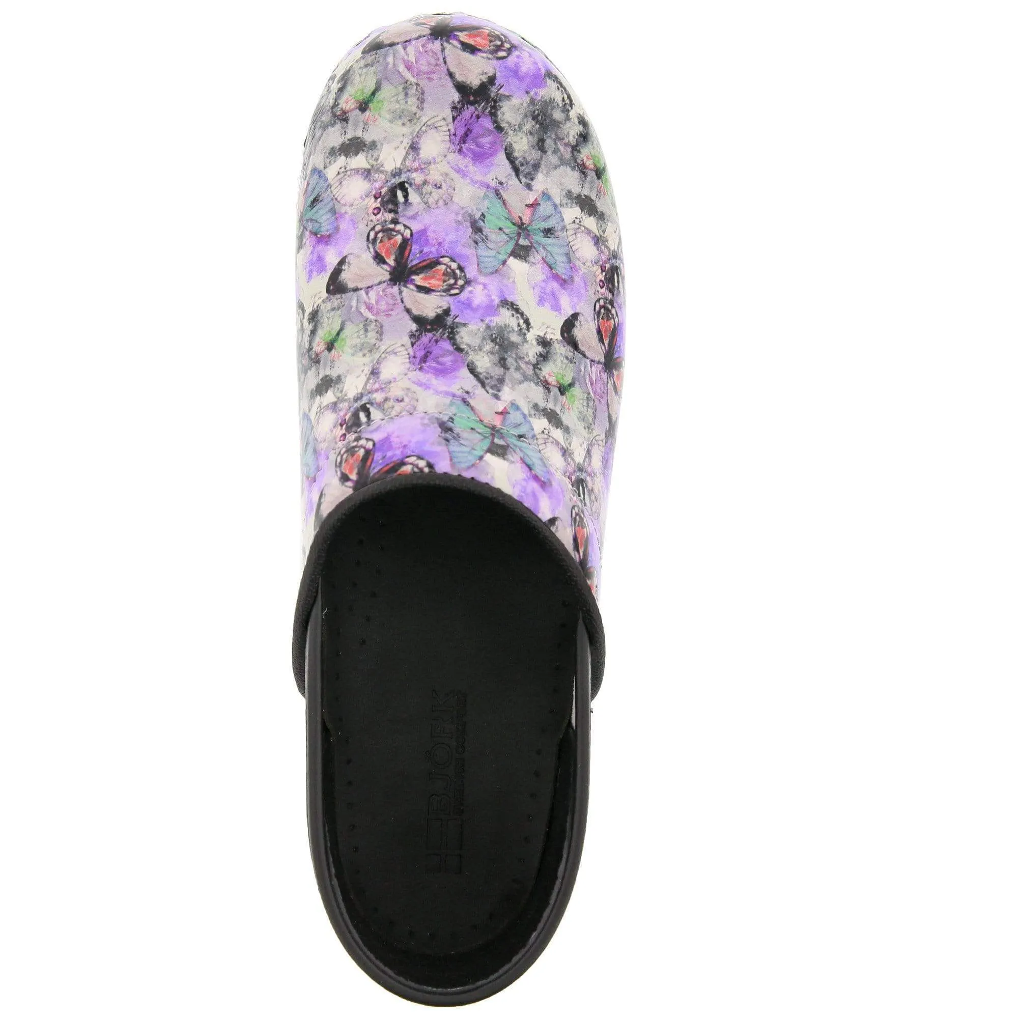 BJORK PROFESSIONAL Fjaril Butterfly Leather Clogs - CLOSEOUT