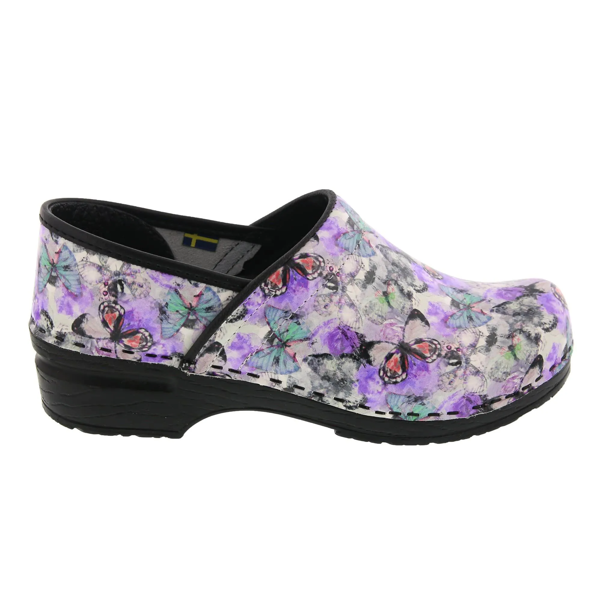 BJORK PROFESSIONAL Fjaril Butterfly Leather Clogs - CLOSEOUT