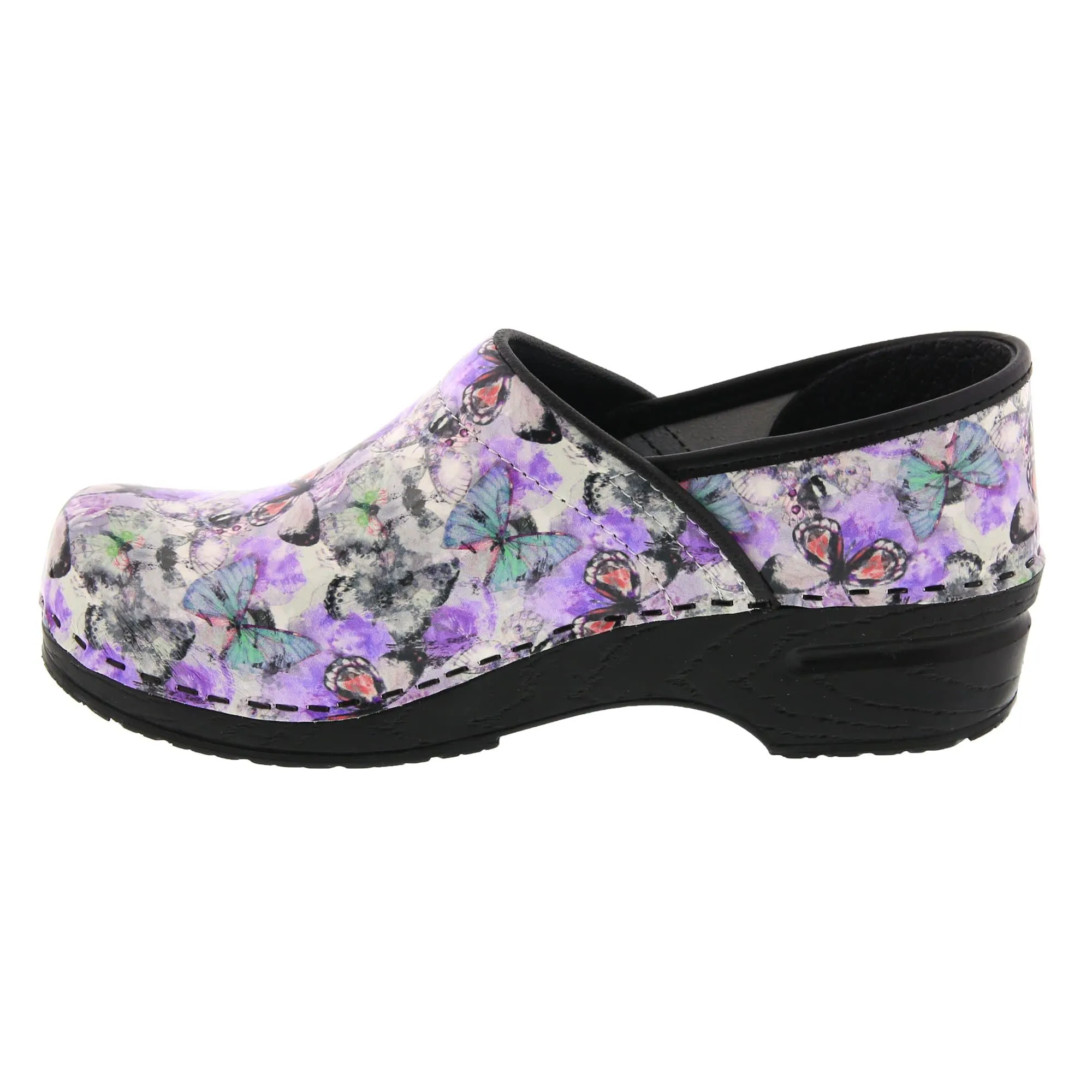 BJORK PROFESSIONAL Fjaril Butterfly Leather Clogs - CLOSEOUT