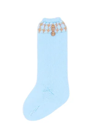 Blue & Camel Knee High Socks
