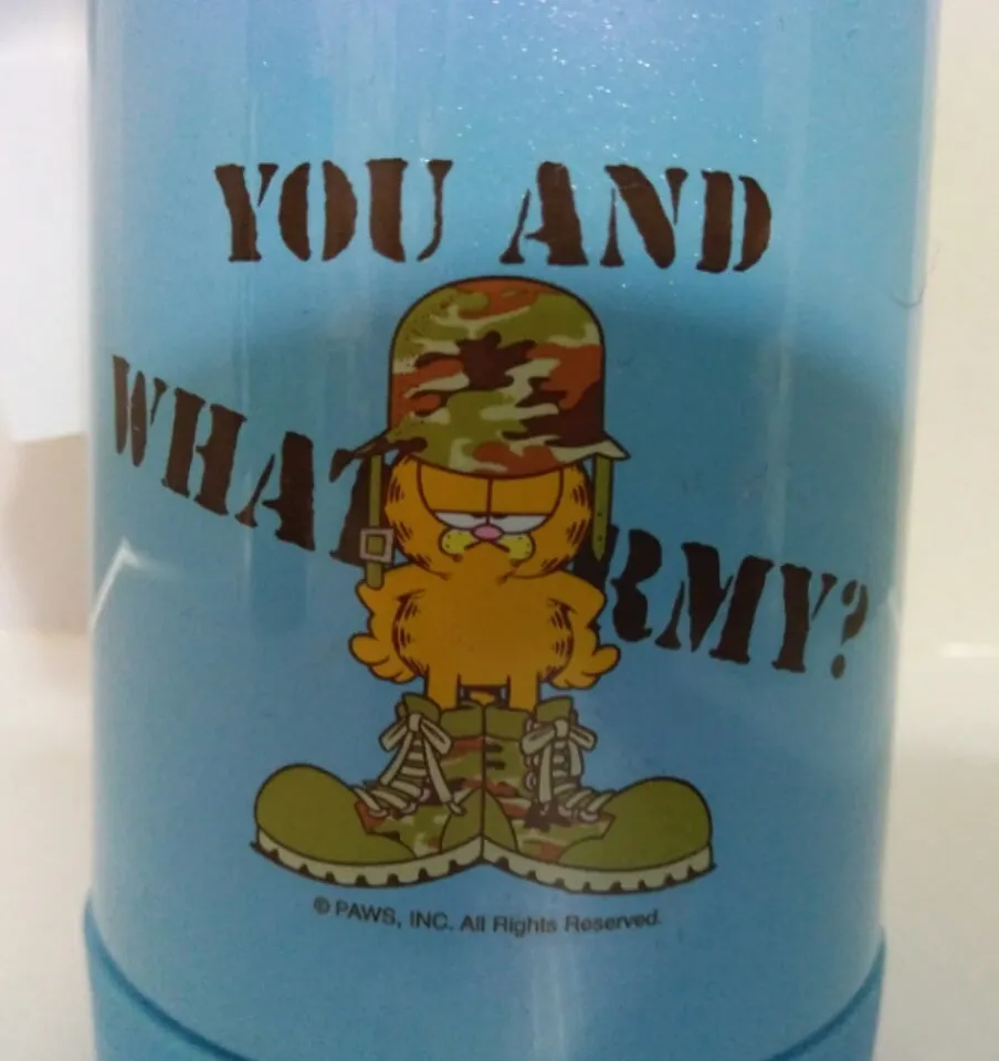Blue Garfield Thermos You and What Army?
