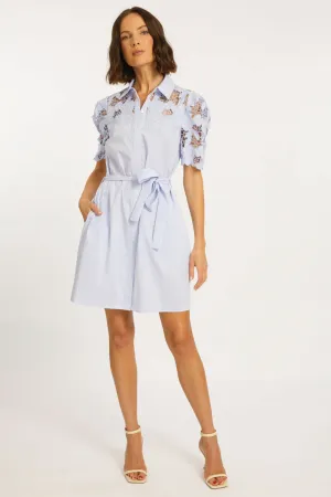 Caballero Clarette Blue Micro Stripe Dress