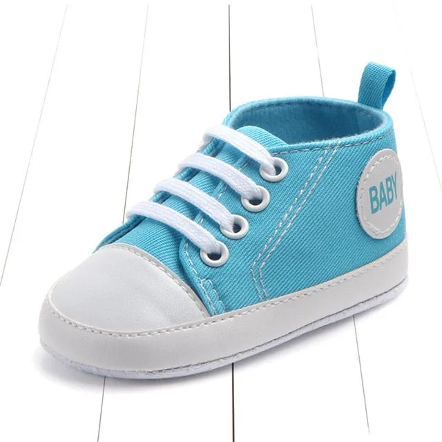 Canvas Classic Sports Sneakers Newborn Baby Boys Girls First Walkers Shoes Infant Toddler Soft Sole Anti-slip Baby Shoes