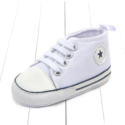 Canvas Classic Sports Sneakers Newborn Baby Boys Girls First Walkers Shoes Infant Toddler Soft Sole Anti-slip Baby Shoes