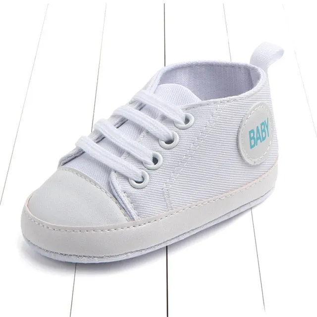 Canvas Classic Sports Sneakers Newborn Baby Boys Girls First Walkers Shoes Infant Toddler Soft Sole Anti-slip Baby Shoes