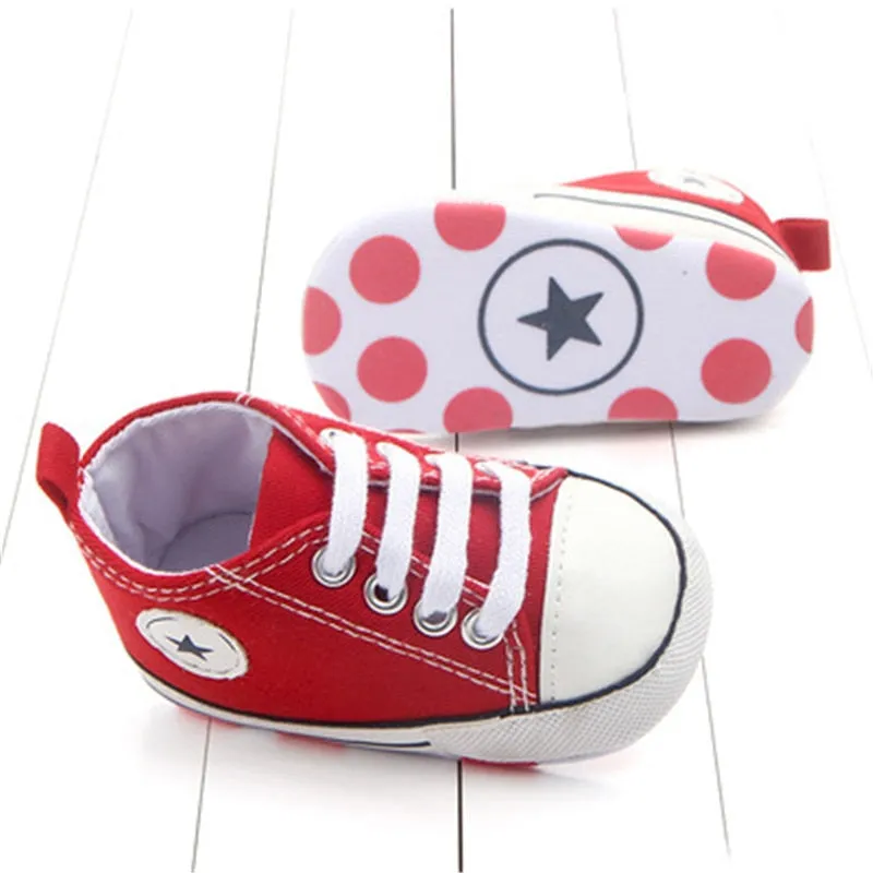 Canvas Classic Sports Sneakers Newborn Baby Boys Girls First Walkers Shoes Infant Toddler Soft Sole Anti-slip Baby Shoes