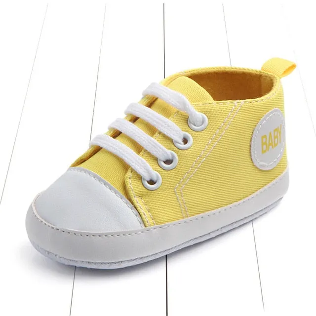 Canvas Classic Sports Sneakers Newborn Baby Boys Girls First Walkers Shoes Infant Toddler Soft Sole Anti-slip Baby Shoes