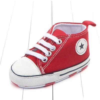 Canvas Classic Sports Sneakers Newborn Baby Boys Girls First Walkers Shoes Infant Toddler Soft Sole Anti-slip Baby Shoes