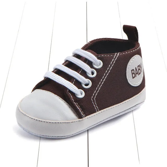 Canvas Classic Sports Sneakers Newborn Baby Boys Girls First Walkers Shoes Infant Toddler Soft Sole Anti-slip Baby Shoes