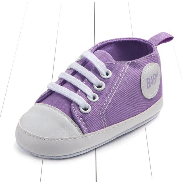 Canvas Classic Sports Sneakers Newborn Baby Boys Girls First Walkers Shoes Infant Toddler Soft Sole Anti-slip Baby Shoes