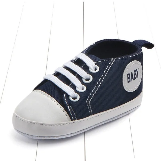 Canvas Classic Sports Sneakers Newborn Baby Boys Girls First Walkers Shoes Infant Toddler Soft Sole Anti-slip Baby Shoes