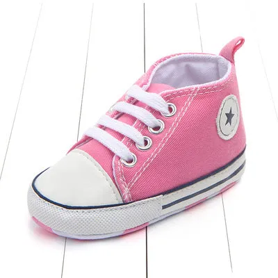 Canvas Classic Sports Sneakers Newborn Baby Boys Girls First Walkers Shoes Infant Toddler Soft Sole Anti-slip Baby Shoes