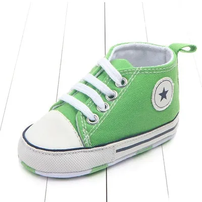 Canvas Classic Sports Sneakers Newborn Baby Boys Girls First Walkers Shoes Infant Toddler Soft Sole Anti-slip Baby Shoes