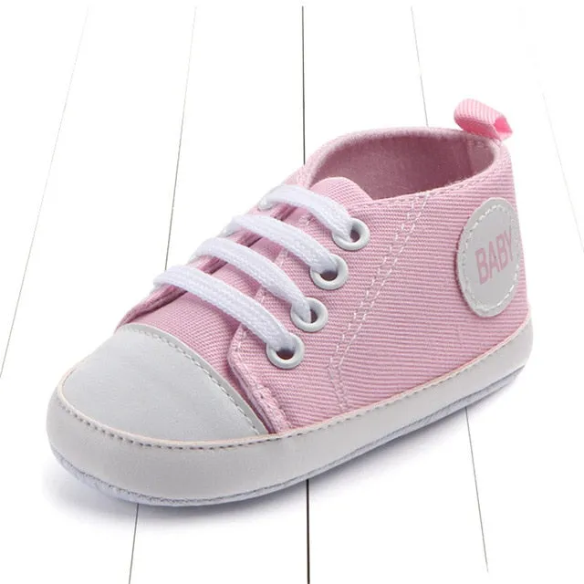 Canvas Classic Sports Sneakers Newborn Baby Boys Girls First Walkers Shoes Infant Toddler Soft Sole Anti-slip Baby Shoes