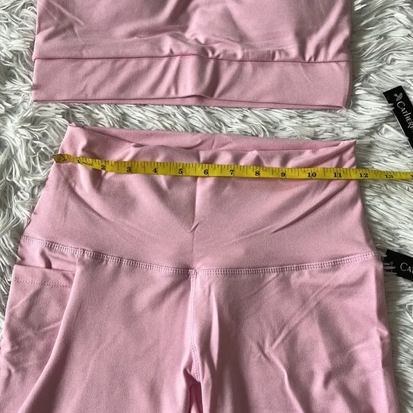 Catherine Malandrino 2 piece set Sports bra &amp; Biker shorts in Pink size Medium