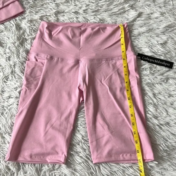 Catherine Malandrino 2 piece set Sports bra &amp; Biker shorts in Pink size Medium