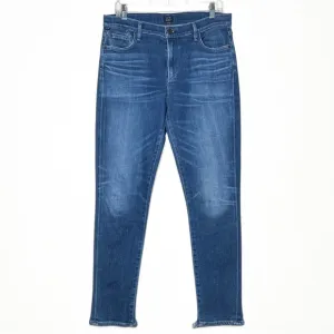 Citizens of Humanity Sharkbite Distressed Fringe Hem High Waist Skinny Jeans